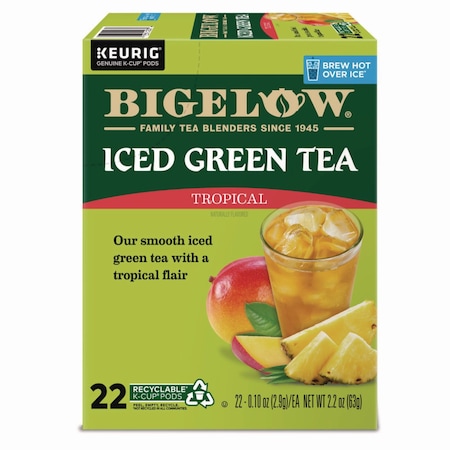 Bigelow Tea, Tropical Green Iced, K-Cup, 0.10 oz, 22 PK 5000364656